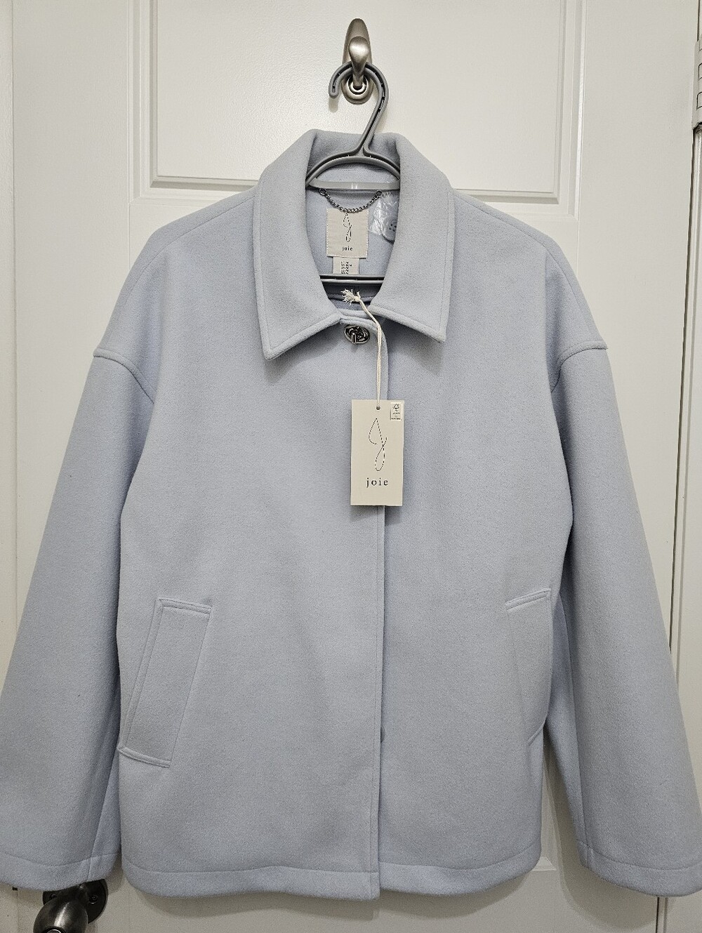 Joie Pale Blue Wool-Blend Peacoat
